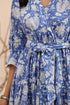 Women Blue and White Floral Fit & Flare Dress